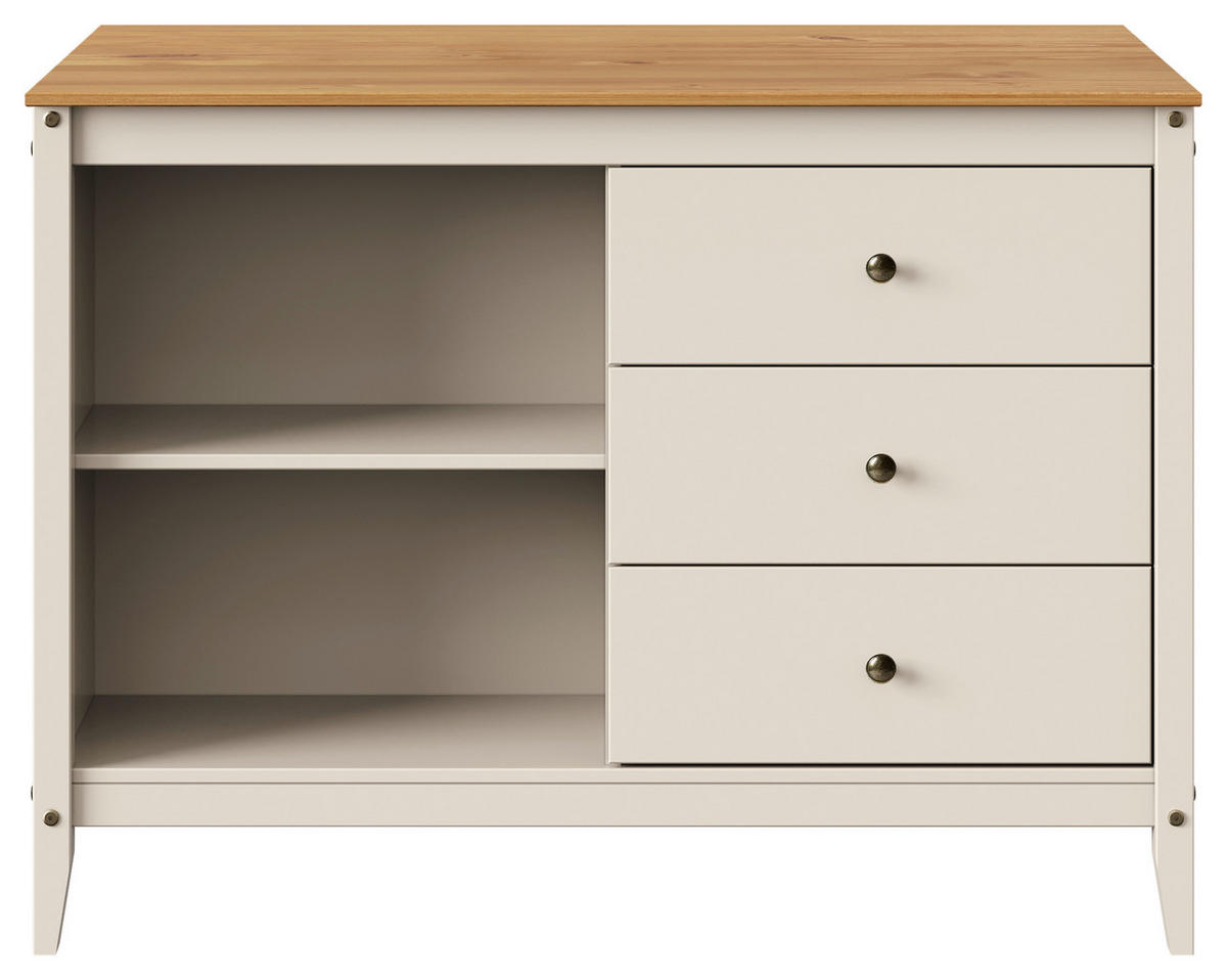 KÜCHENINSEL  in Braun, Beige  - Beige/Zinkfarben, MODERN, Holz/Metall (122cm) - Livetastic