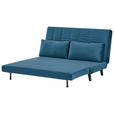 SCHLAFSOFA Samt Dunkelblau  - Schwarz/Dunkelblau, Design, Holz/Textil (143/82/91cm) - Carryhome