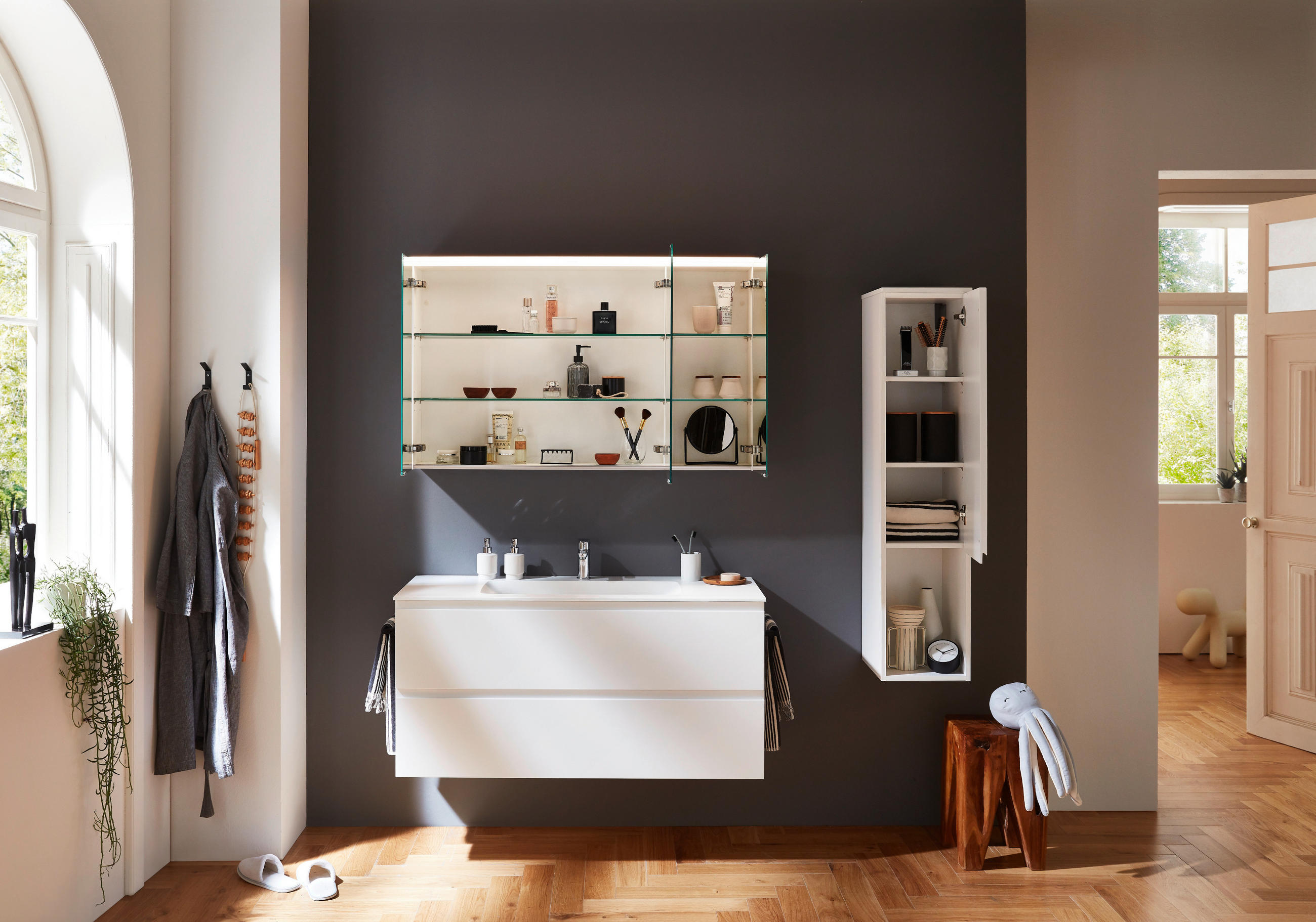 MIDISCHRANK 33,2/131,2/37,2 cm  - Weiss, Modern, Holzwerkstoff (33,2/131,2/37,2cm) - Celina Home