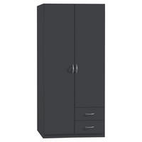 DREHTÜRENSCHRANK 91/197/54 cm 2-türig  - Silberfarben/Grau, Design, Holzwerkstoff/Kunststoff (91/197/54cm) - Boxxx