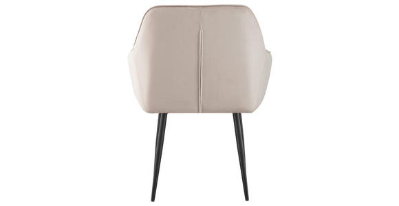 ARMLEHNSTUHL-SET 2 Stück  in Eisen Samt  - Beige/Schwarz, MODERN, Textil/Metall (56/82,5/61,5cm) - Novel
