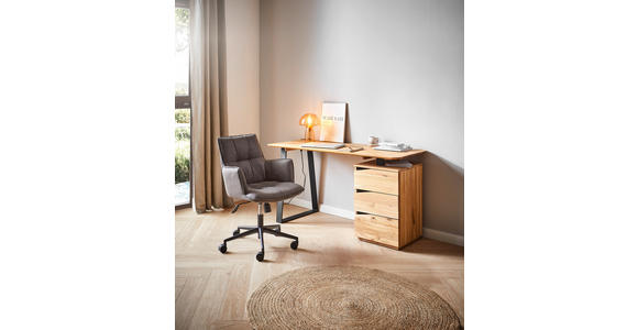 SCHREIBTISCH 140/65/75 cm  in Wildeiche  - Wildeiche/Schwarz, Natur, Holz/Metall (140/65/75cm) - Linea Natura