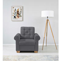 SESSEL in Dunkelgrau  - Dunkelgrau/Buchefarben, Design, Holz/Textil (93/89/82cm) - MID.YOU