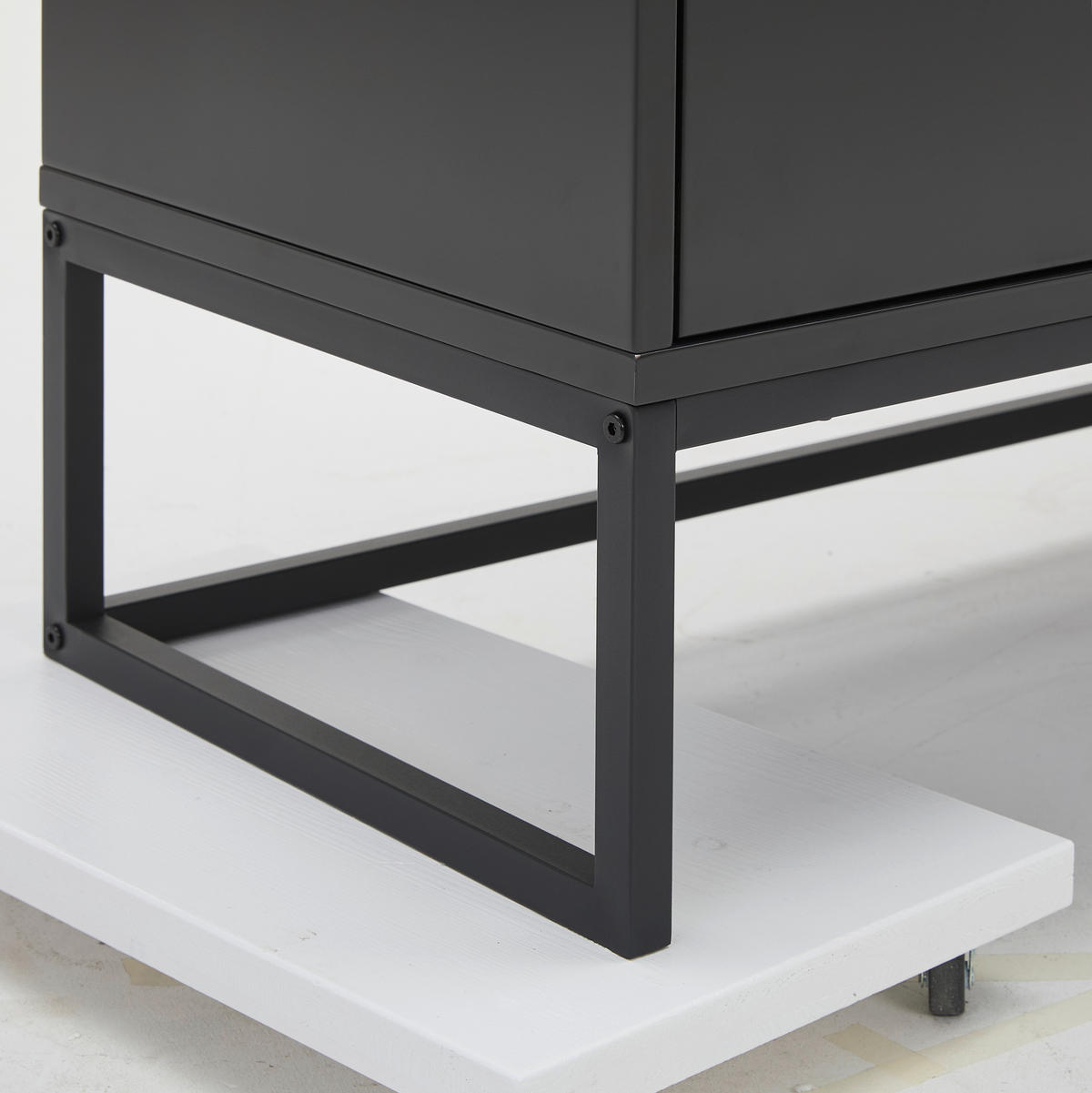KOMODA, črna, antracit  - črna/antracit, Design, kovina/leseni material (136/79/40cm) - MID.YOU