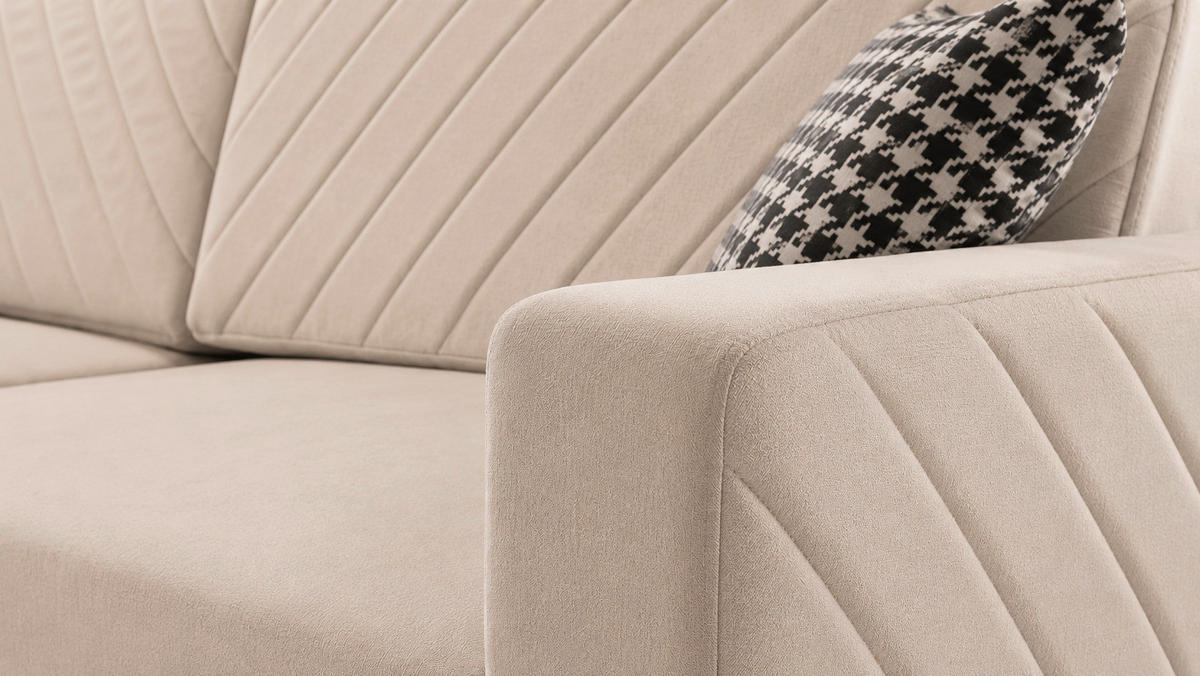SCHLAFSOFA Hellbraun  - Hellbraun/Schwarz, Design, Holz/Kunststoff (230/96/97cm) - MID.YOU