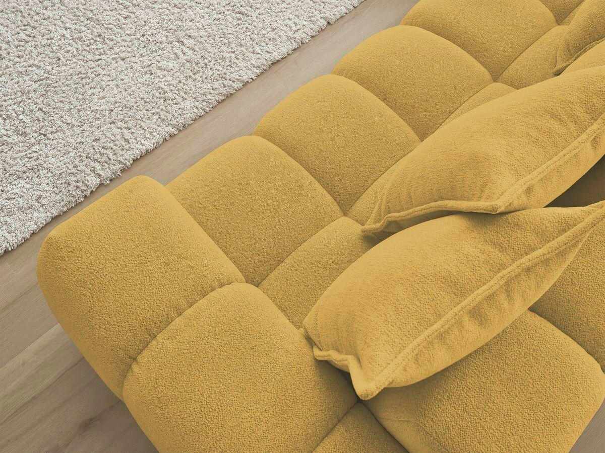 ECKSOFA Ottomane links  EVEREST Gelb Flachgewebe  - Gelb/Schwarz, MODERN, Kunststoff/Textil (210/352cm) - Livetastic