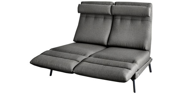 2-SITZER-SOFA Flachgewebe Dunkelgrau  - Dunkelgrau/Schwarz, Design, Textil/Metall (178-226/83-113/96-177cm) - Dieter Knoll