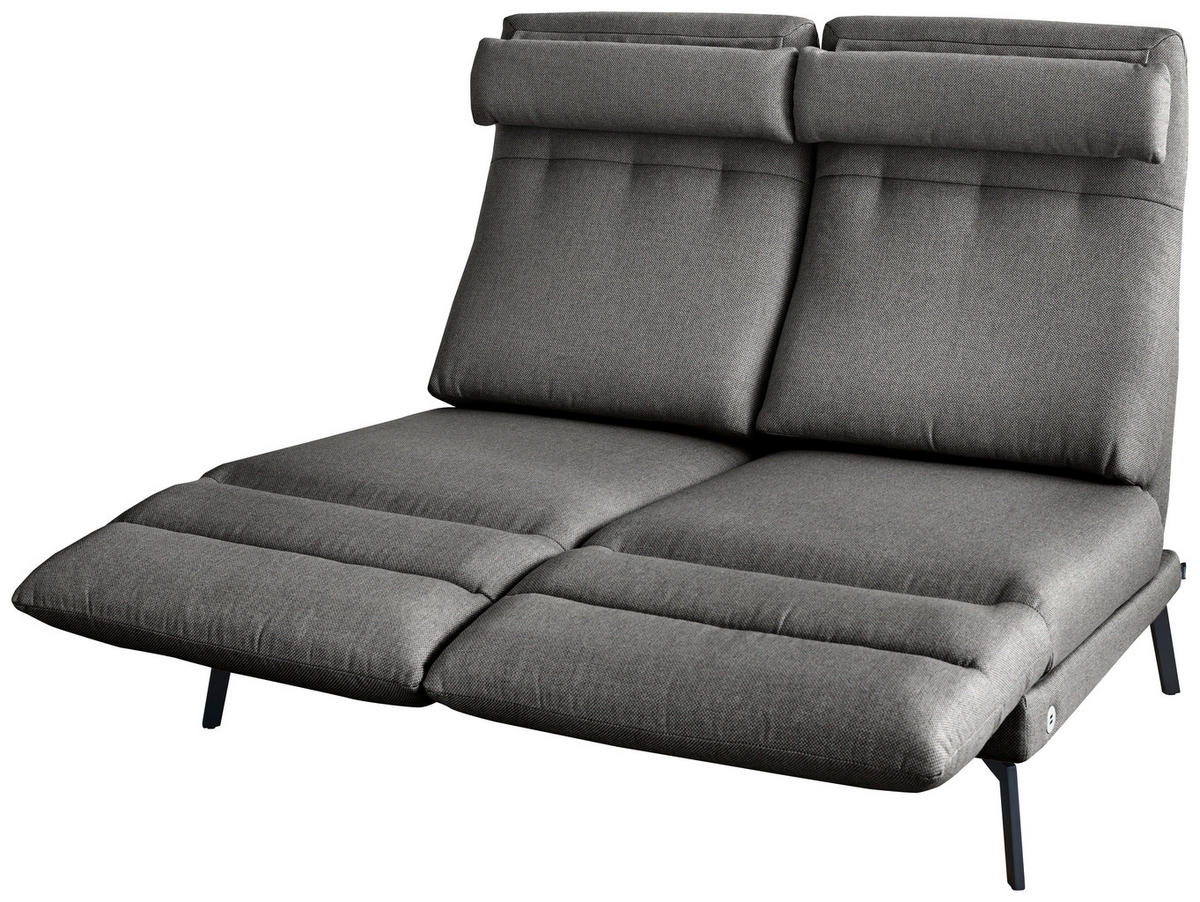 2-SITZER-SOFA Flachgewebe Dunkelgrau  - Dunkelgrau/Schwarz, Design, Textil/Metall (178-226/83-113/96-177cm) - Dieter Knoll