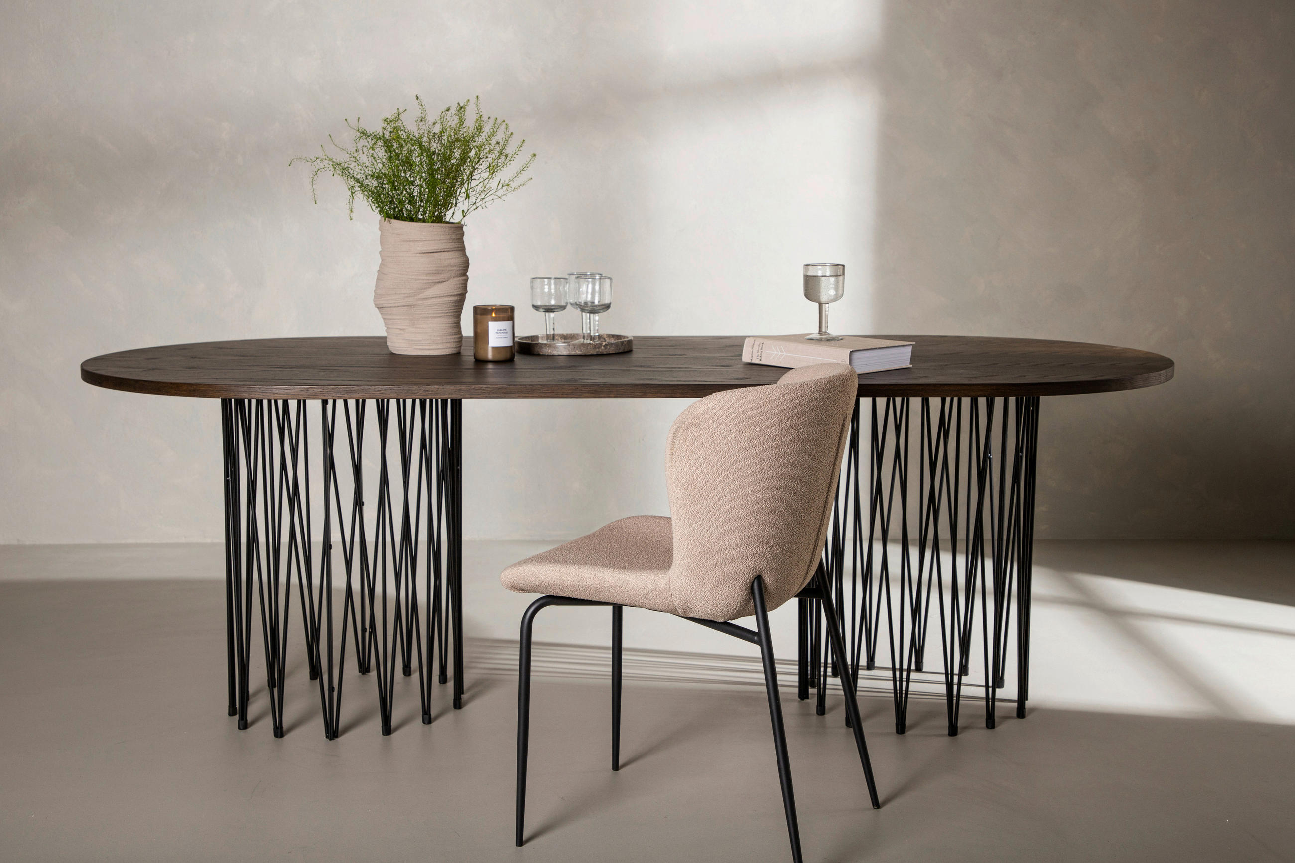 MATBORD i trä, metall 220/100/74 cm   - svart/mörkbrun, Design, metall/trä (220/100/74cm) - Livetastic