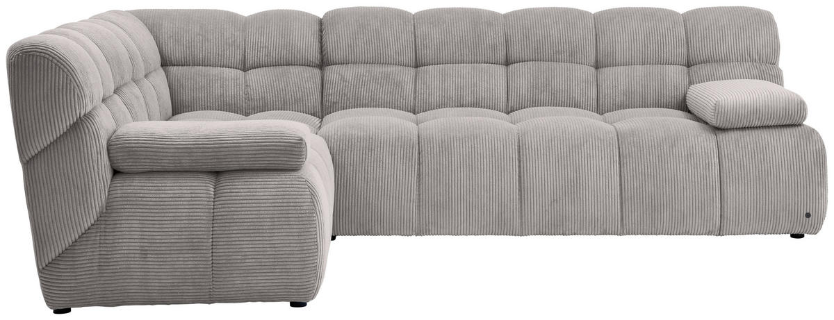 ECKSOFA Grau Cord Rücken echt  - Schwarz/Grau, KONVENTIONELL, Kunststoff/Textil (195/265cm) - Tom Tailor