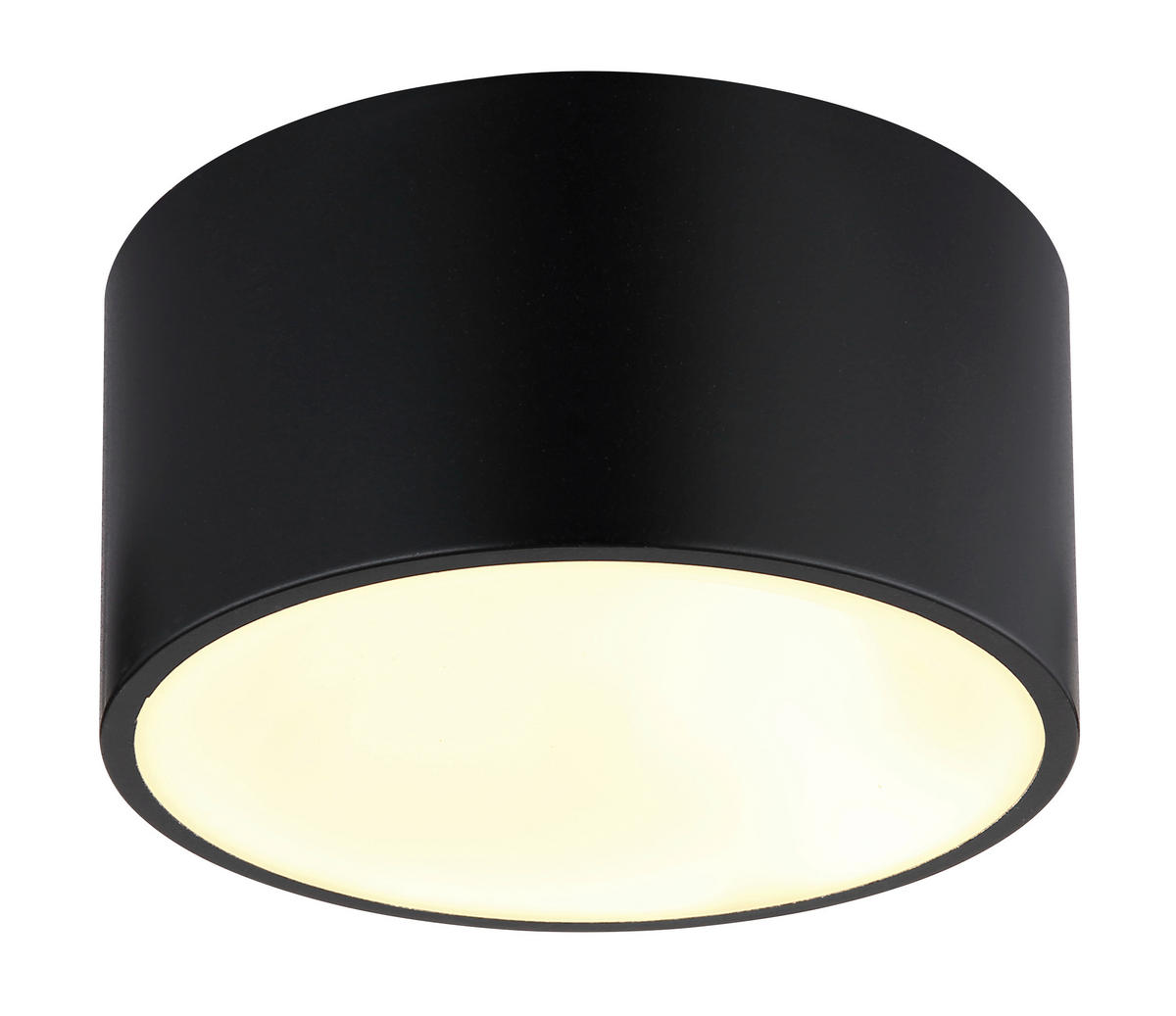 LED-DECKENLEUCHTE 15/7,5 cm   - Opal/Schwarz, Basics, Kunststoff/Metall (15/7,5cm)