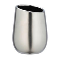ZAHNPUTZBECHER  - Chromfarben, Basics, Keramik (8/11/8cm) - Wenko