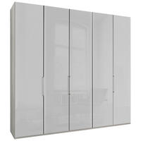 DREHTÜRENSCHRANK 250/216/58 cm,  in Weiß, 5-türig  - Chromfarben/Weiß, KONVENTIONELL, Glas/Holzwerkstoff (250/216/58cm) - Dieter Knoll