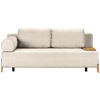 SCHLAFSOFA  mit Stoffauswahl, Armlehnen seitenverkehrt montierbar, Armteil links Chenille Beige  - Beige/Naturfarben, Design, Holz/Textil (211/88/102cm) - Niels Andersson