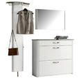GARDEROBE 3-teilig  in 200/192/34 cm  - Alufarben/Weiß, Design, Glas/Holzwerkstoff (200/192/34cm) - Moderano