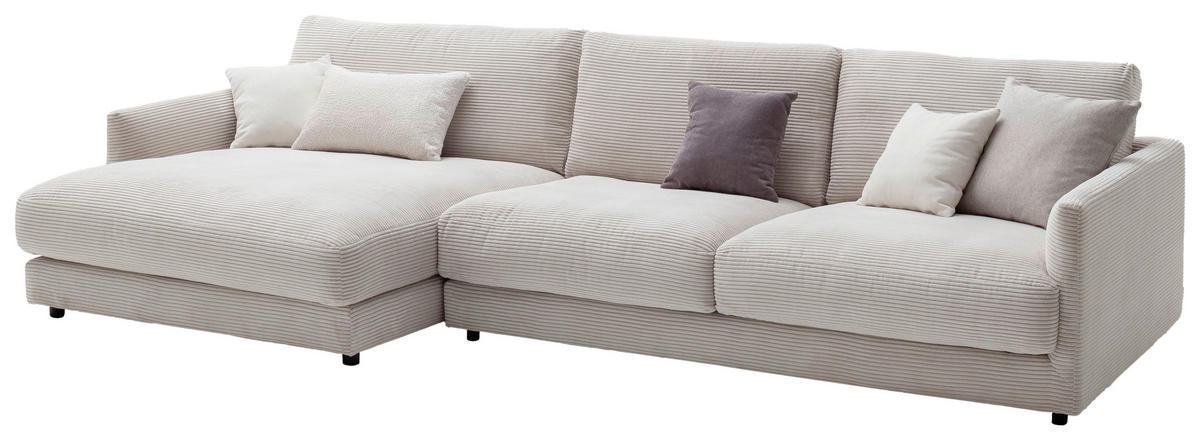 ECKSOFA  in Cord Beige  170/322 cm  - Beige/Schwarz, Design, Kunststoff/Textil (170/322cm) - Schöner Wohnen