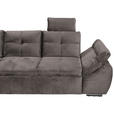 ECKSOFA in Mikrovelours Graubraun  - Graubraun/Schwarz, KONVENTIONELL, Kunststoff/Textil (217/265cm) - Carryhome