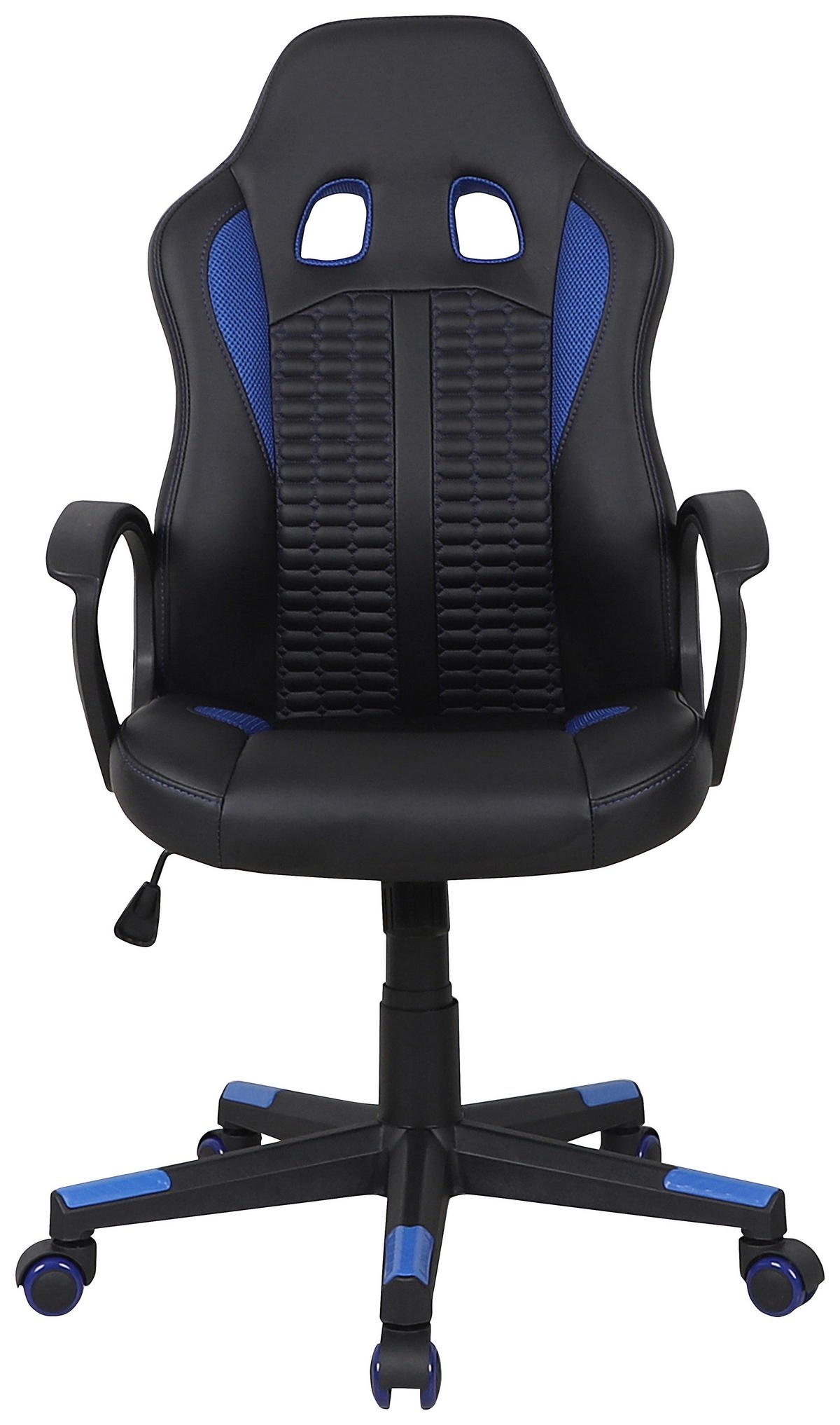 GAMING STOL umetna masa, tekstil modra, črna  - modra/črna, Basics, umetna masa/tekstil (56/104-113/64cm) - Xora