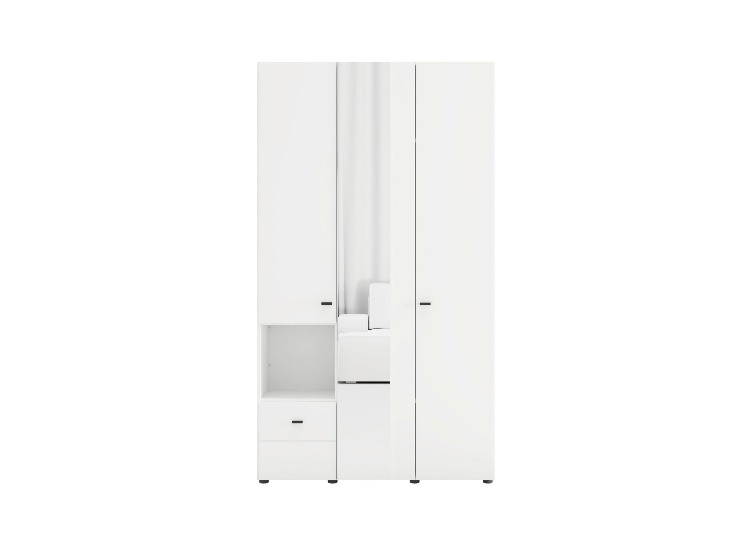 ORMAR ZA ODJEĆU bijela   - bijela/crna, Moderno, staklo/drvni materijal (117/207,5/52cm)