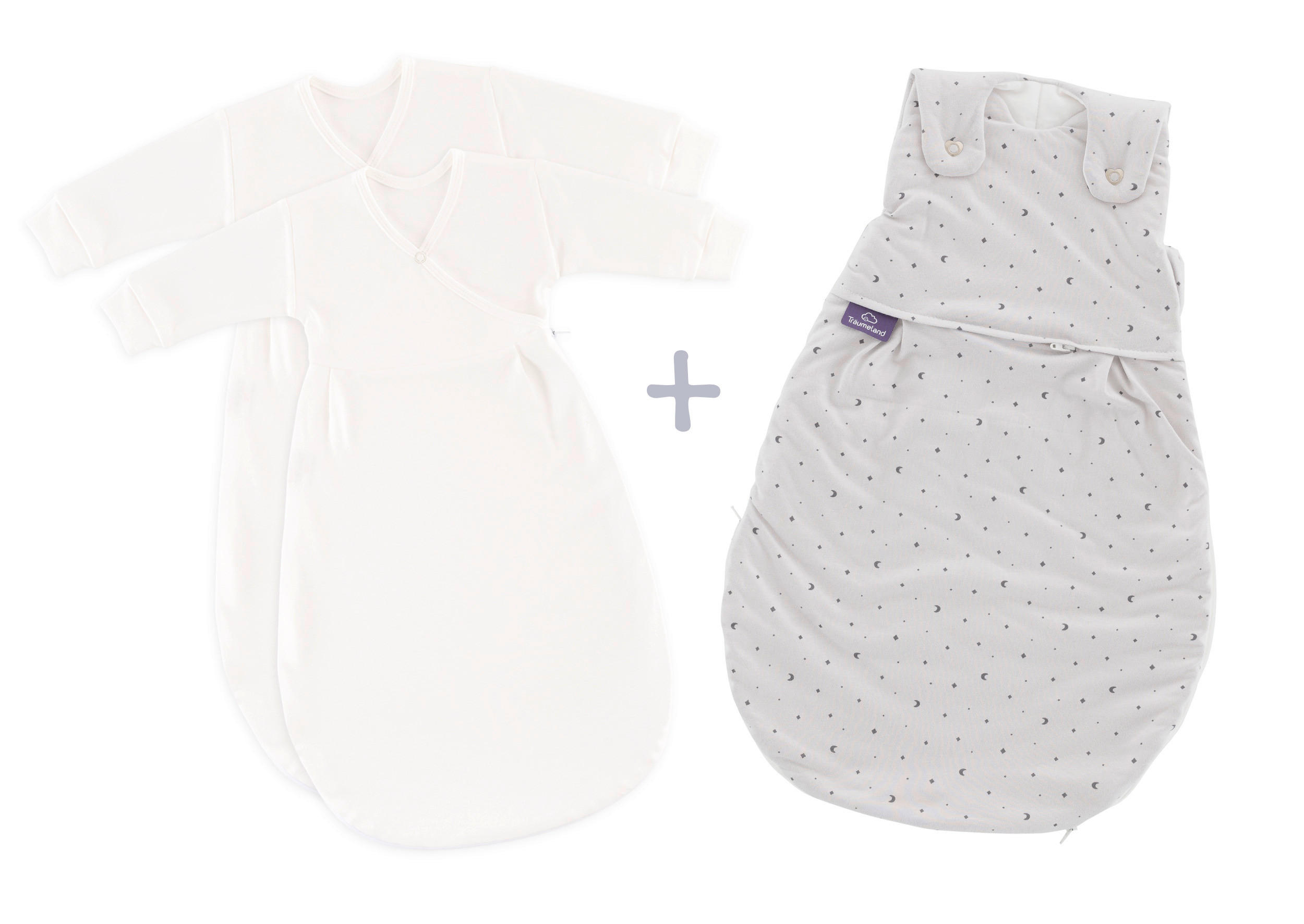 BABYSCHLAFSACKSET Moon grau    56/62   - Multicolor, Basics, Textil (56/62null) - Träumeland