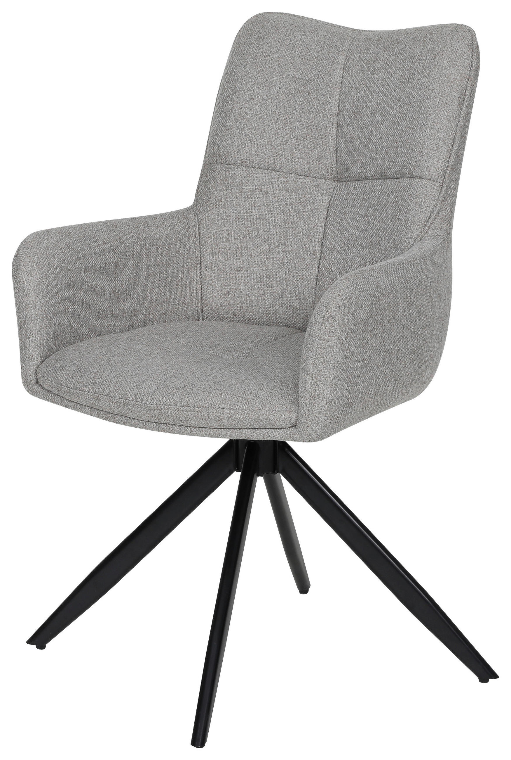 ARMLEHNSTUHL  in Eisen Leinenoptik  - Beige/Schwarz, KONVENTIONELL, Textil/Metall (56/90/64cm) - Livetastic