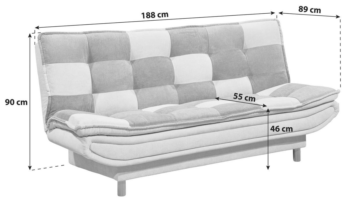 SCHLAFSOFA in Mikrovelours Blau, Schlammfarben, Dunkelgrau  - Blau/Schlammfarben, Basics, Holzwerkstoff/Kunststoff (188/90/89cm) - MID.YOU