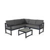 LOUNGEGRUPP 2 delar  - svart/grå, Basics, metall/textil (152/152/76cm)