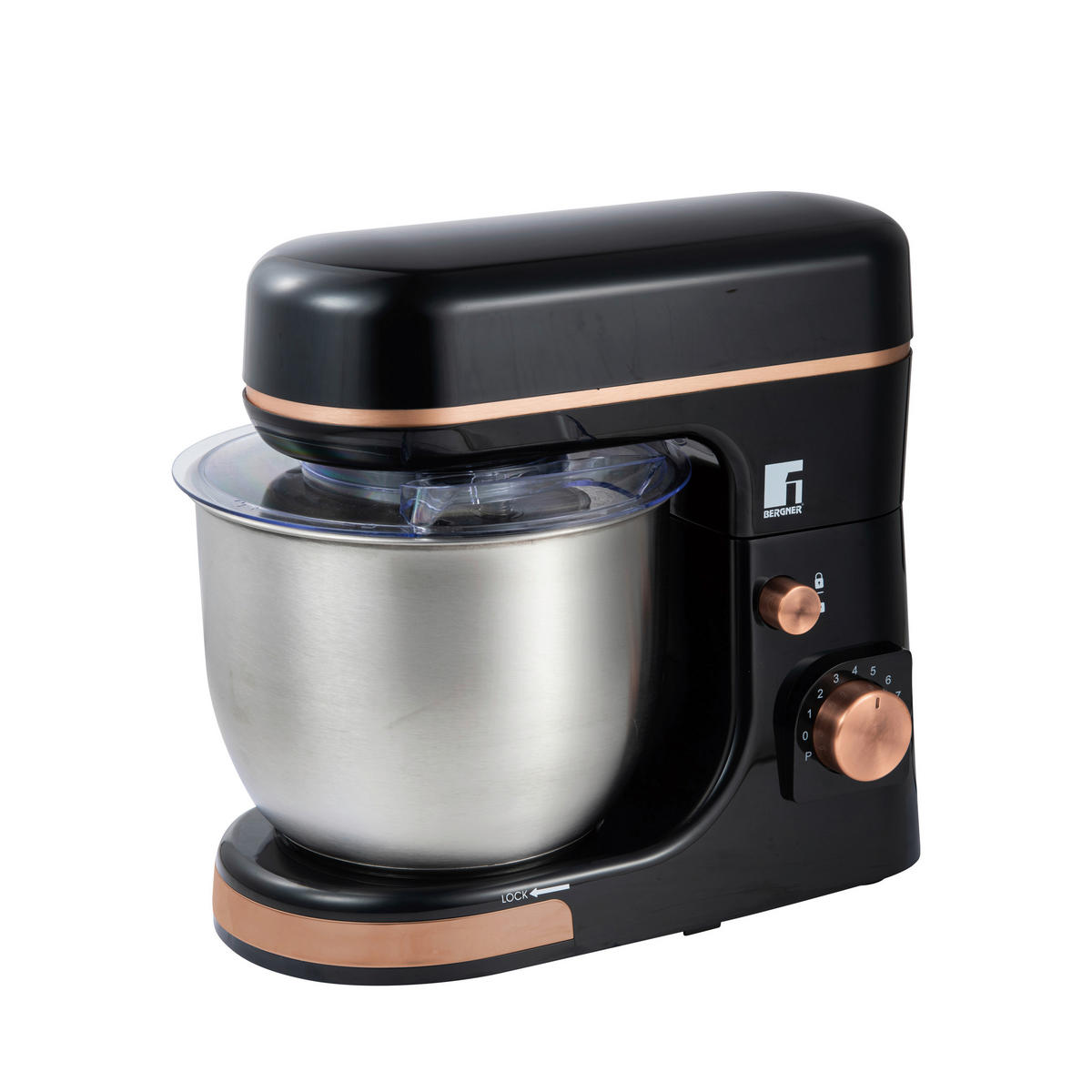 KÜCHENMASCHINE COPPER  - Silberfarben/Schwarz, Basics, Kunststoff/Metall (38,8/24,6/32,5cm) - BERGNER