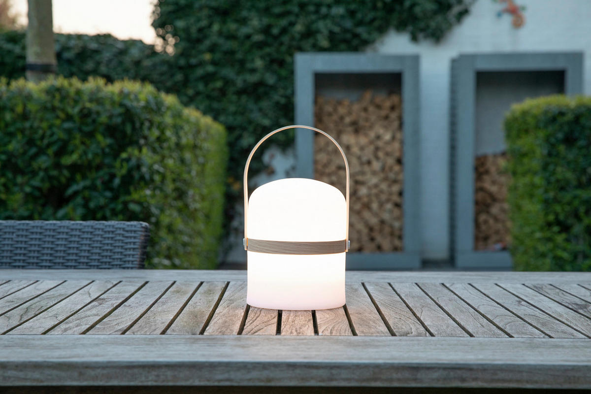 LED-AUßENLEUCHTE JOE 14.5/26.5 cm   - Hellbraun/Weiß, Basics, Holz/Kunststoff (14.5/26.5cm) - Lucide