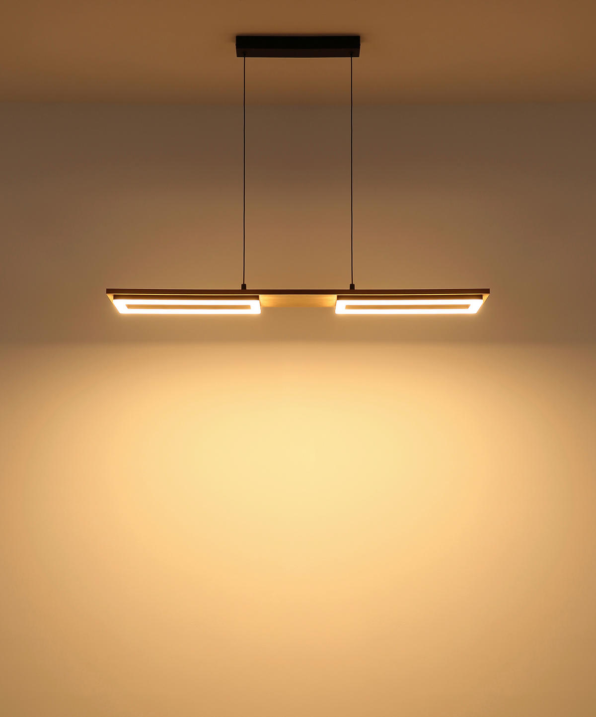 LED-HÄNGELEUCHTE 90/18/120 cm  - Dunkelbraun/Opal, Design, Holzwerkstoff/Kunststoff (90/18/120cm) - Globo