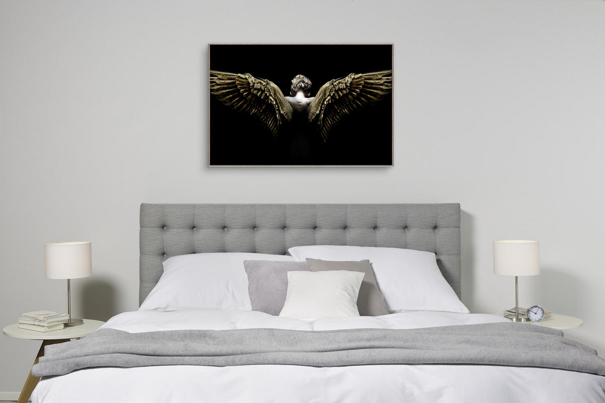 GLASBILD 120/80 cm  - Messingfarben/Goldfarben, Basics, Glas/Papier (120/80cm) - Monee