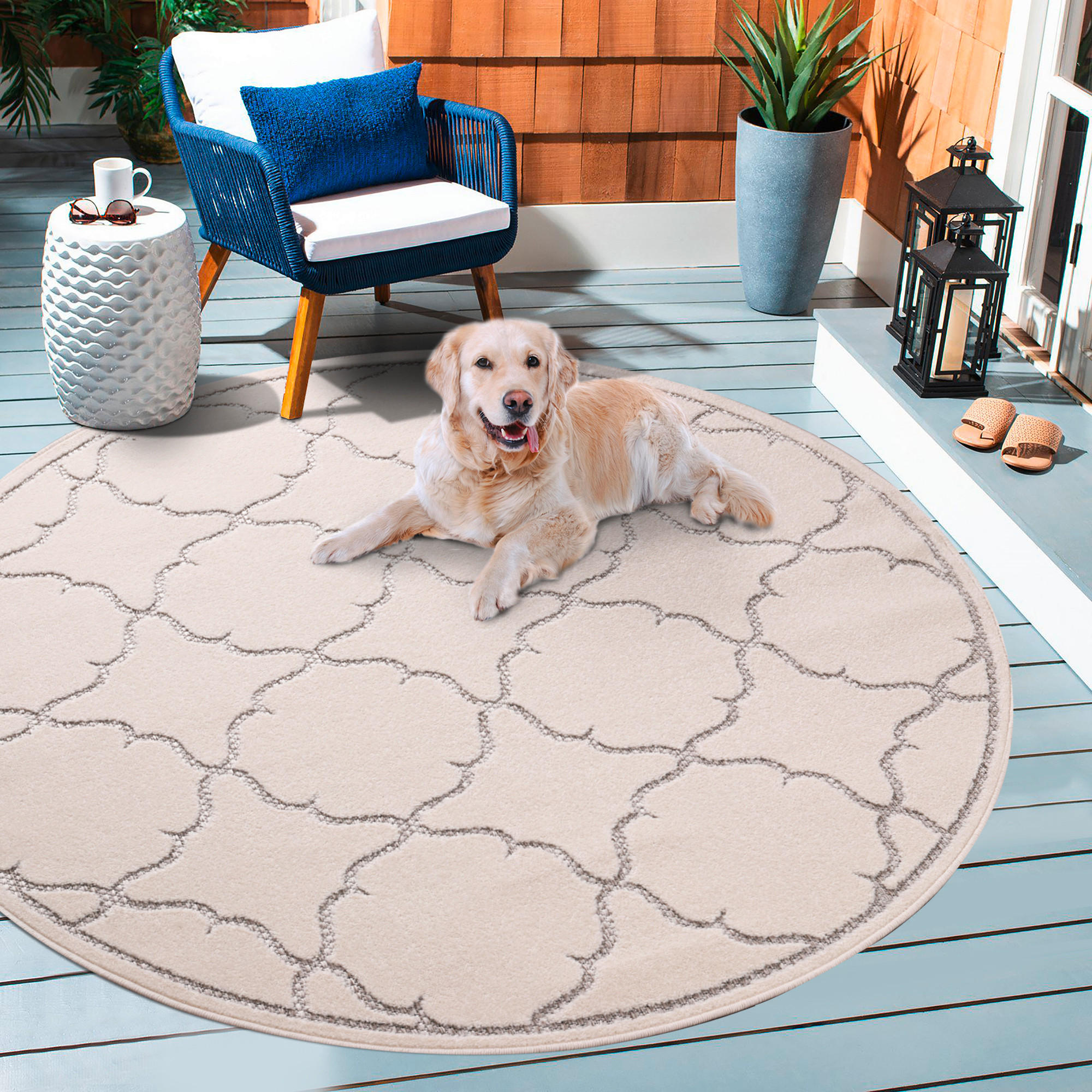 OUTDOORTEPPICH 200 cm Berlin Creme  - Creme, LIFESTYLE, Kunststoff/Textil (200cm)