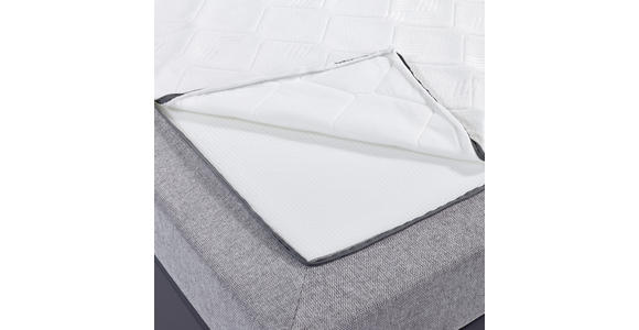 Boxspringbett mit Topper & Matratze H2 180x200cm Hampton - Anthrazit/Alufarben, KONVENTIONELL, Textil (180/200cm) - Luca Bessoni