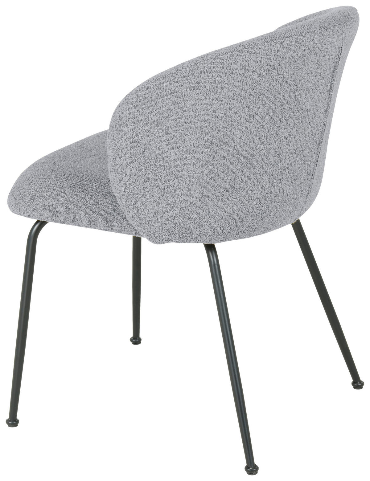 STUHL  in Eisen Bouclé Metall, Textil  - Schwarz/Grau, Design, Textil/Metall (57/79/59cm) - Xora