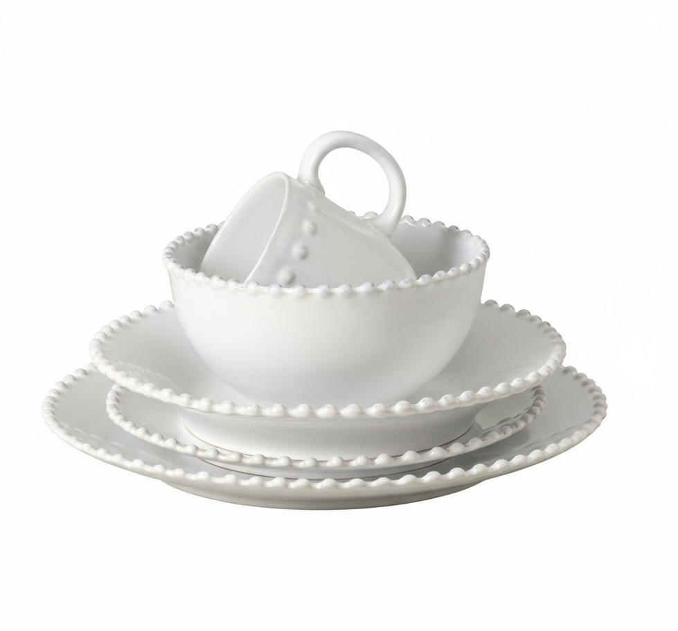 KOMBISERVICE Weiß Hochglanz PEARL 5-teilig 1 Personen  - Weiß Hochglanz, Basics, Keramik - Costa Nova