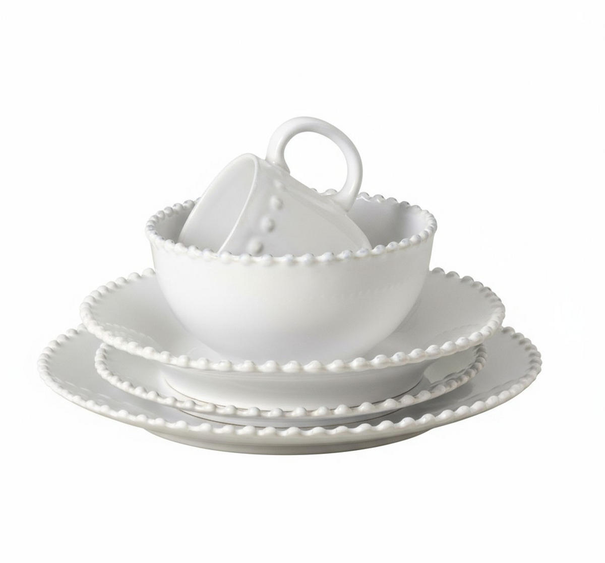 KOMBISERVICE Weiß Hochglanz PEARL 5-teilig 1 Personen  - Weiß Hochglanz, Basics, Keramik - Costa Nova