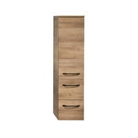 MIDISCHRANK 30,9/121/30 cm  - Eichefarben/Schwarz, Natur, Glas/Holzwerkstoff (30,9/121/30cm) - Sadena