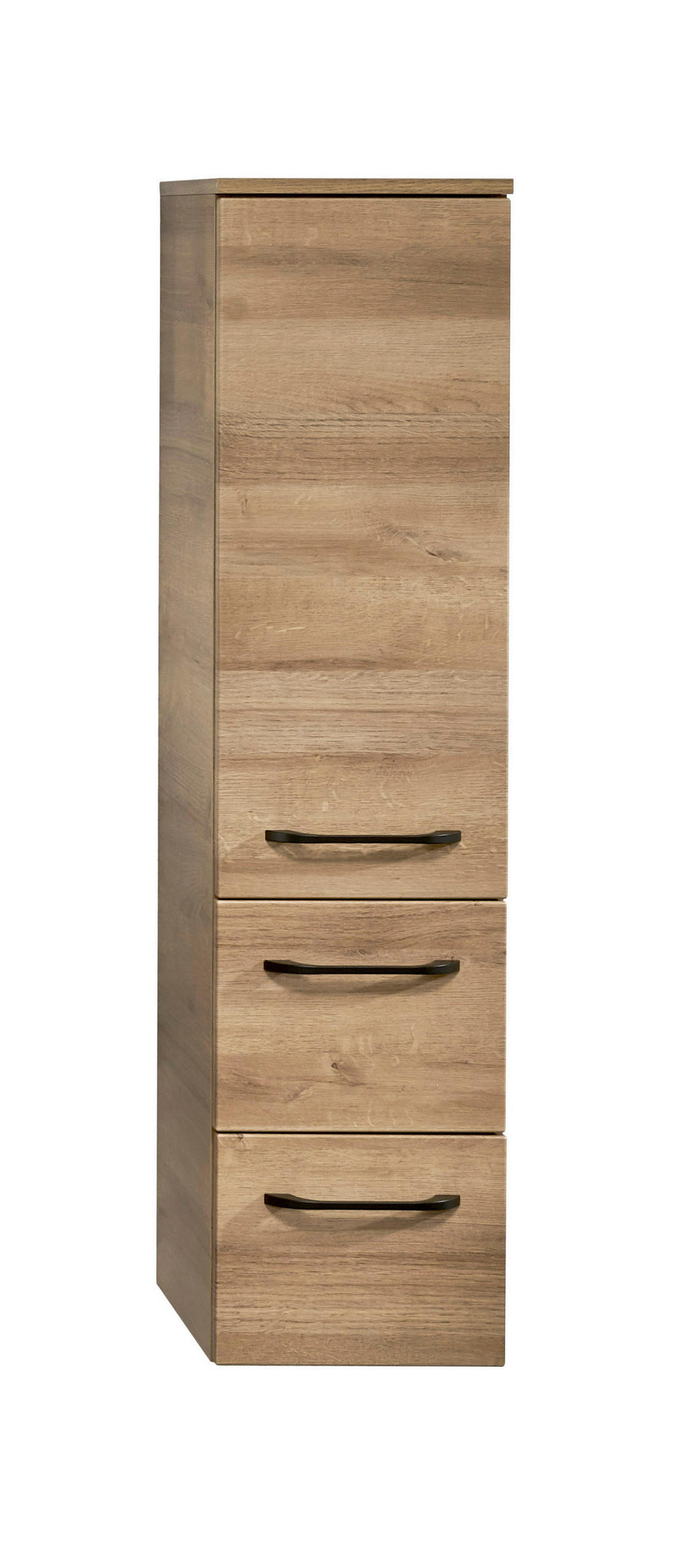 MIDISCHRANK 30,9/121/30 cm  - Eichefarben/Schwarz, Natur, Glas/Holzwerkstoff (30,9/121/30cm) - Sadena