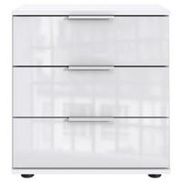 NACHTSCHRANK 52/58/38 cm  - Silberfarben/Schwarz, KONVENTIONELL, Glas/Holzwerkstoff (52/58/38cm) - Boxxx