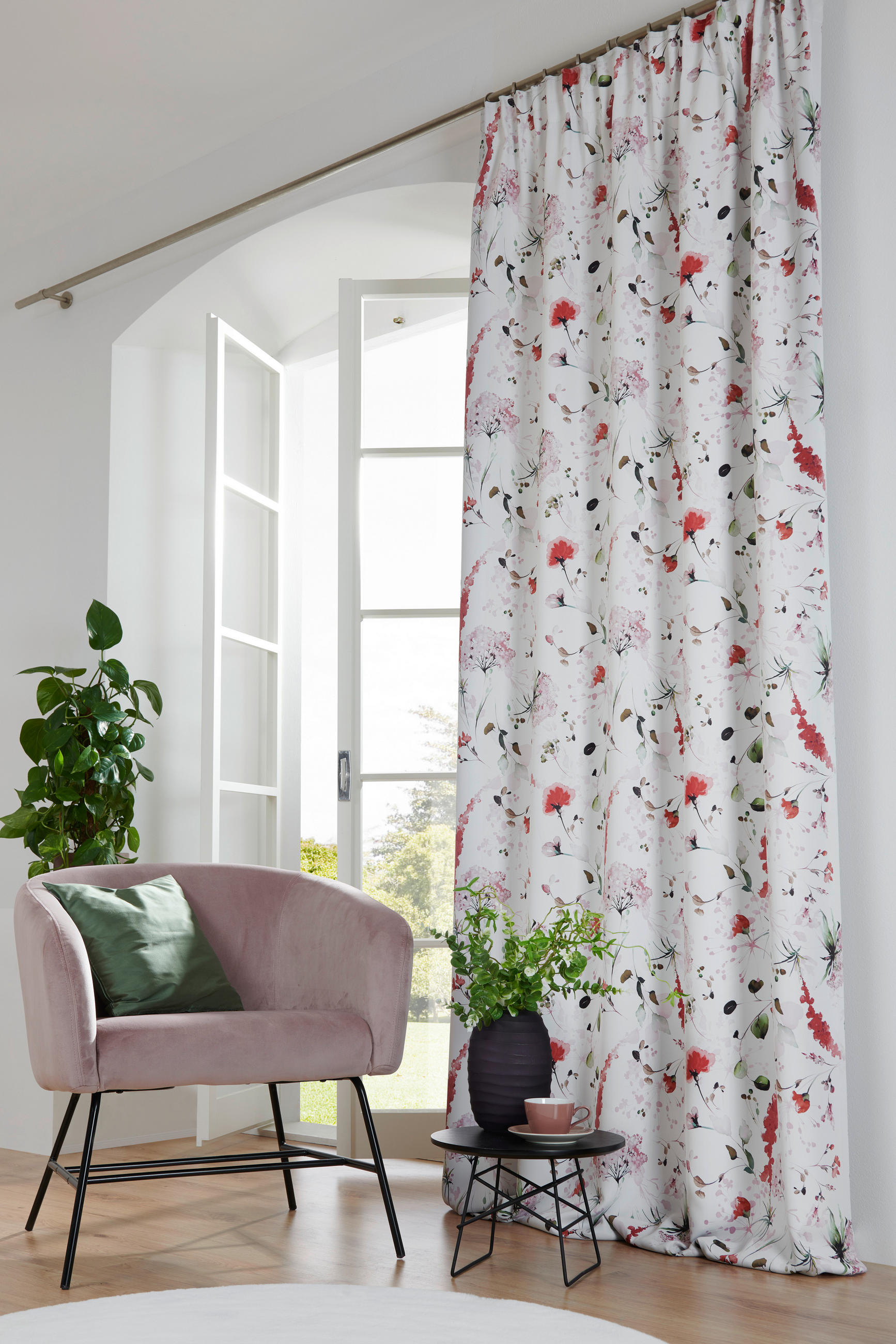VORHANGSTOFF per lfm Verdunkelung  - Rot, KONVENTIONELL, Textil (150cm) - Esposa
