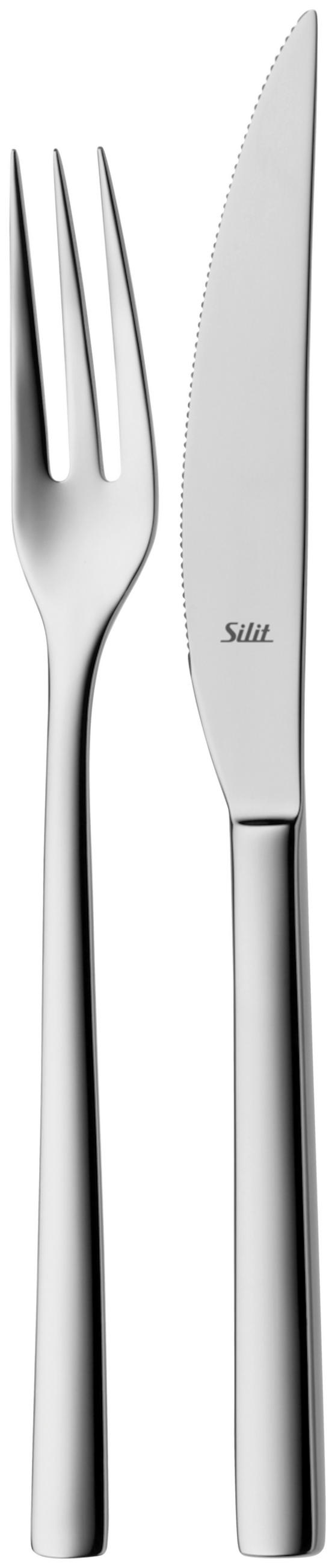 STEAKBESTECK 12-teilig  - Edelstahlfarben, Basics, Metall (24,2/20,5/4cm) - Silit