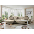 ECKSOFA in Mikrofaser Naturfarben  - Wildeiche/Beige, KONVENTIONELL, Holz/Textil (236/286cm) - Voleo