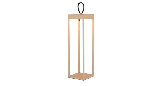 AKKU-TISCHLEUCHTE Miami 15/15/50 cm - Sandfarben, KONVENTIONELL, Kunststoff/Metall (15/15/50cm) - Dieter Knoll