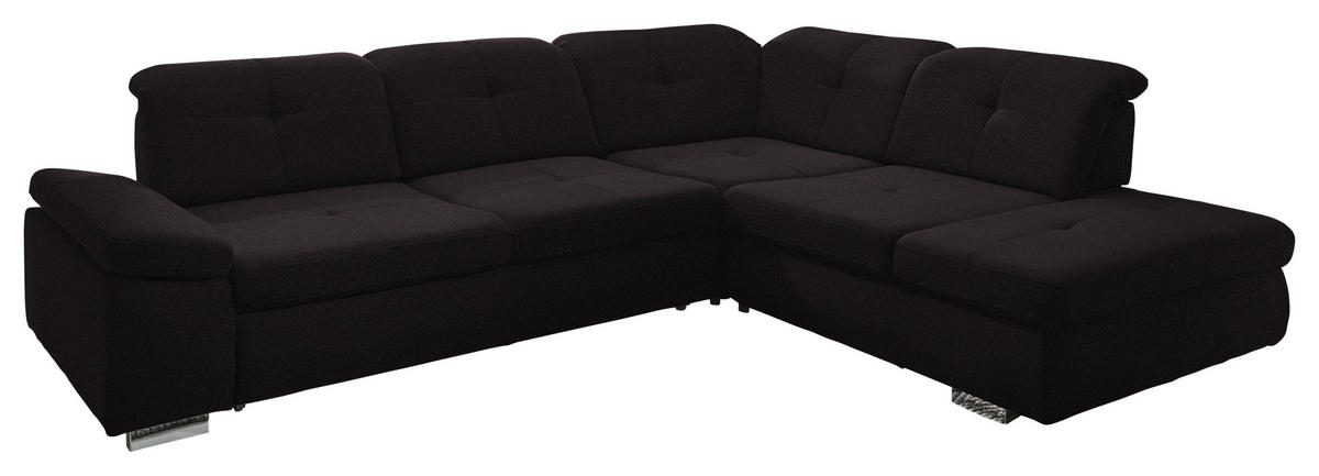 ECKSOFA  in Mikrofaser Anthrazit  312/260 cm  - Chromfarben/Anthrazit, Design, Textil/Metall (312/260cm) - Beldomo Style