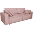 SCHLAFSOFA Cord Rosa  - Schwarz/Rosa, KONVENTIONELL, Kunststoff/Textil (240/89/100cm) - Carryhome