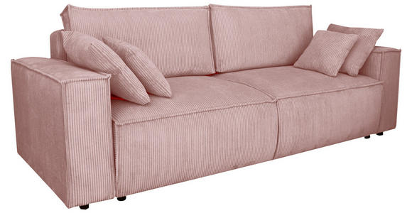 SCHLAFSOFA Cord Rosa - Schwarz/Rosa, KONVENTIONELL, Kunststoff/Textil (240/89/100cm) - Carryhome