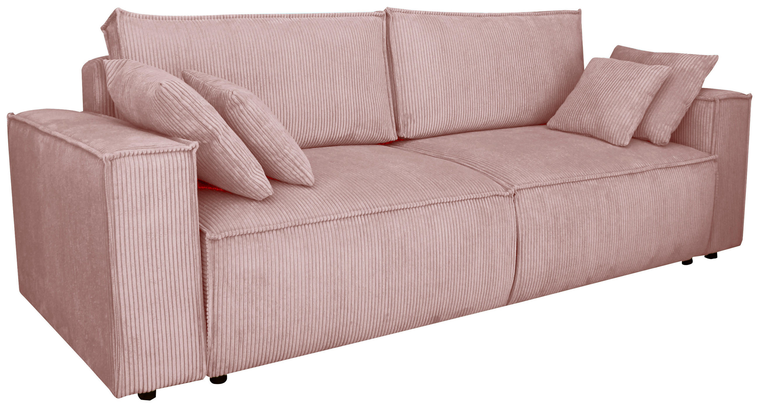 SCHLAFSOFA Cord Rosa  - Schwarz/Rosa, KONVENTIONELL, Kunststoff/Textil (240/89/100cm) - Carryhome