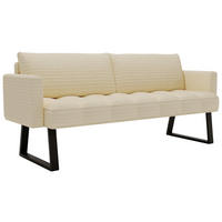 SITZBANK 200/88/69 cm Struktur Beige Metall  - Beige/Schwarz, Design, Textil/Metall (200/88/69cm) - Valdera