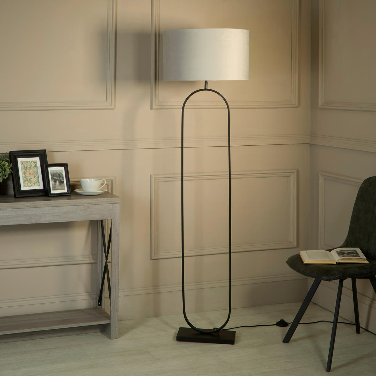 STOJEČA SVETILKA  Modish   50/50/164 cm          - črna/siva, Design, kovina (50/50/164cm)