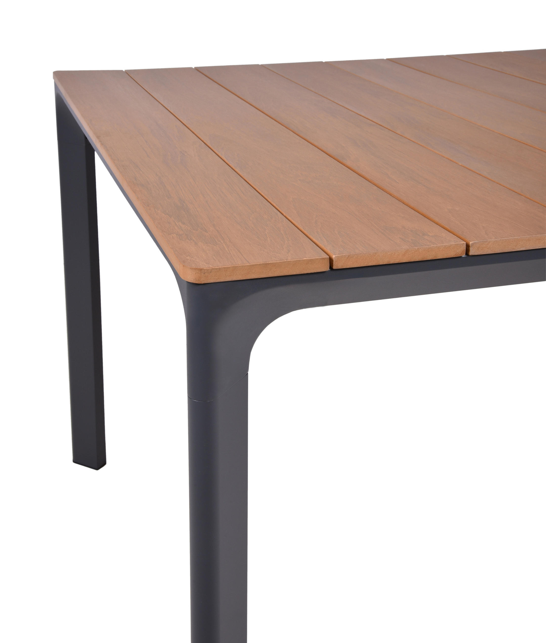 GARTENTISCH 208/100/74 cm Metall, Kunststoff rechteckig  - Anthrazit/Braun, Basics, Kunststoff/Metall (208/100/74cm) - Gardenson
